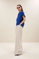 Vina gloss blouse Kingsblue