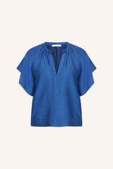 Vina gloss blouse Kingsblue
