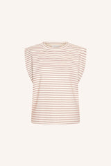 Diede heavy jersey stripe top Sunset rose