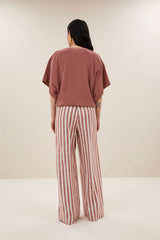 Nuki slub top Withered rose