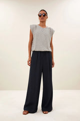 Nilou small stripe top Admiral blue