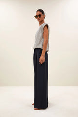 Nilou small stripe top Admiral blue