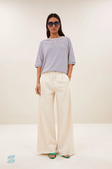 Neva small stripe top Kingsblue