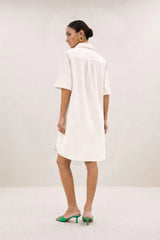 Lexia twill dress Cloud White
