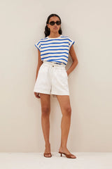 Leon twill short Cloud White