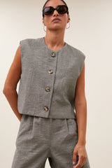 Nori melange gilet Charcoal melee