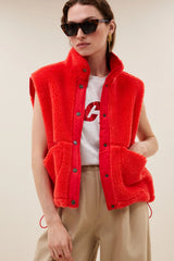Steve sleeveless jacket Poppy red