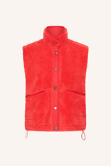 Steve sleeveless jacket Poppy red