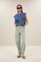 Maggie denim sleeveless jacket