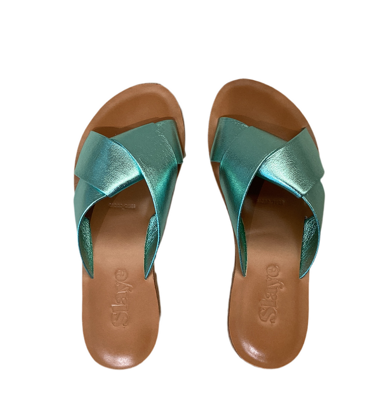 Nappa Laminato Green Sandalen