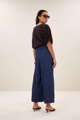 Merle big stripe top Coffee bean
