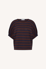 Merle big stripe top Coffee bean