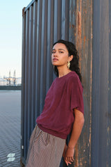 Nuki slub top Burgundy crush