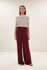 Tobi Stripe top Grain wine stripe