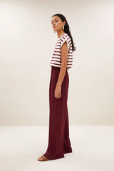 Tobi Stripe top Grain wine stripe