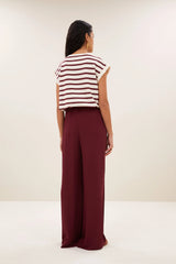 Tobi Stripe top Grain wine stripe