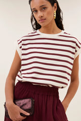 Tobi Stripe top Grain wine stripe