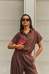 Barley Tan stripe blouse
