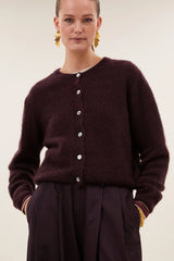 Cleo cardigan Deep wine