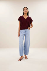 Sil V-neck pullover Wine