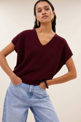 Sil V-neck pullover Wine