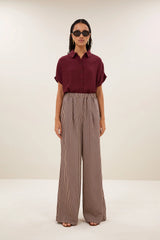 Celin stripe pants Burgundy