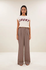 Celin stripe pants Burgundy