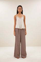 Celin stripe pants Burgundy