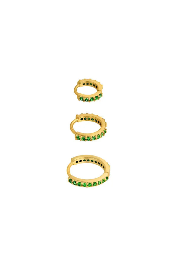 Oorbellen Green stone & Gold S (per stuk)