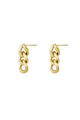 Oorbellen triple chain Goud