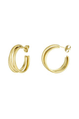 Oorbellen triple pleasure hoops - goud