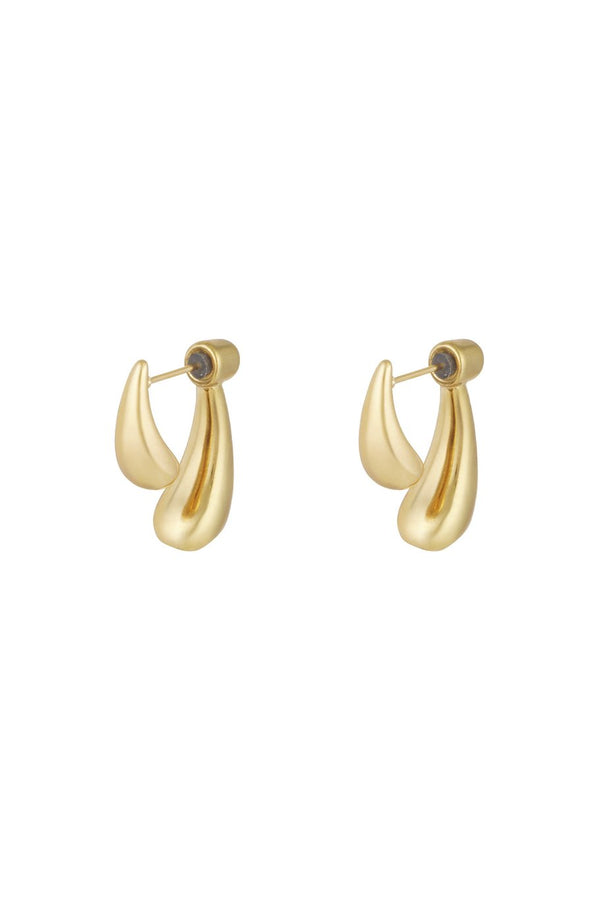 Oorbellen double drop - goud