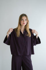 Maya Blouse Bordeaux Check