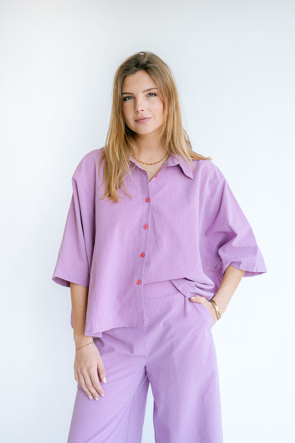 Mette blouse Fuchsia checks