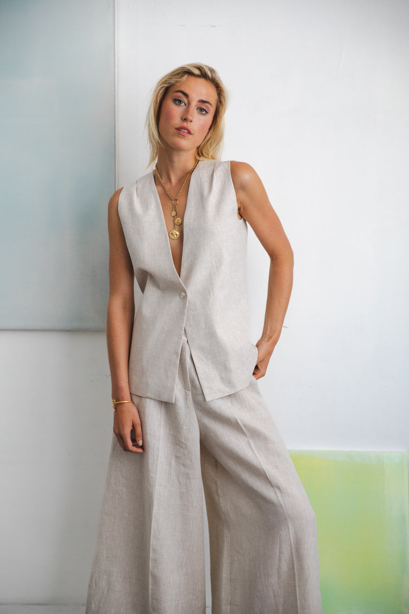 Lapis waistcoat Linen
