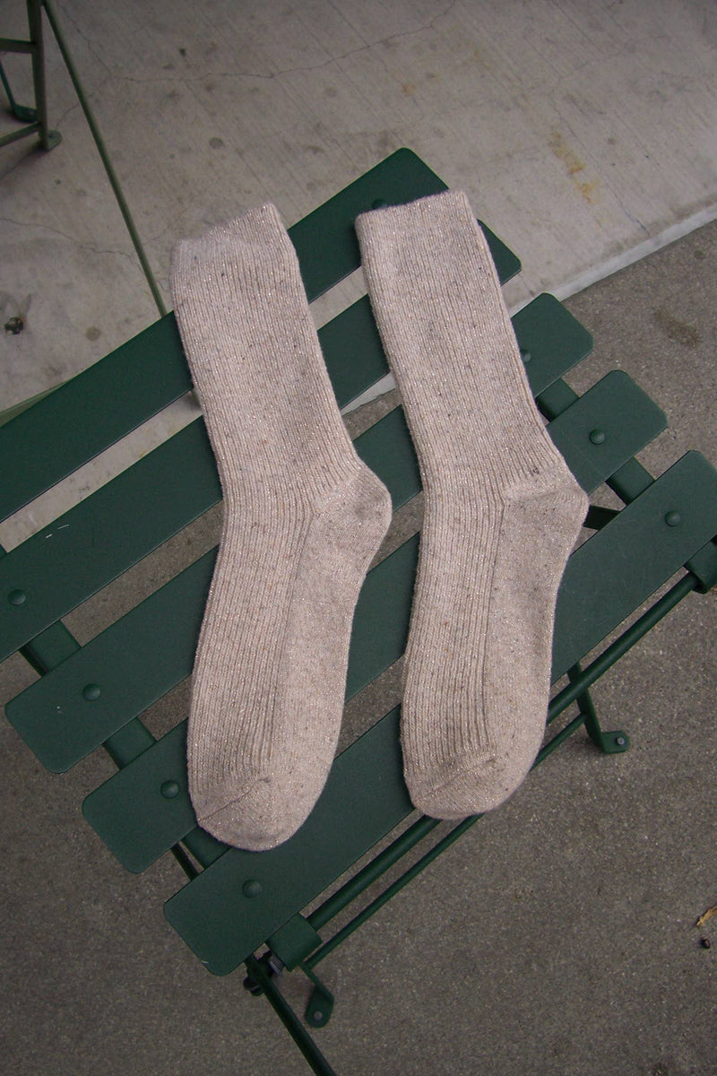 Winter Sparkle Socks: Champagne