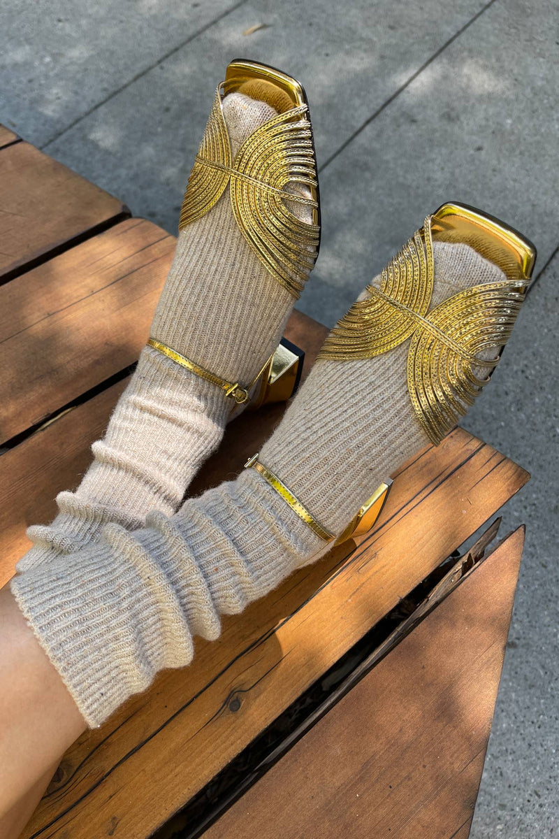 Winter Sparkle Socks: Champagne