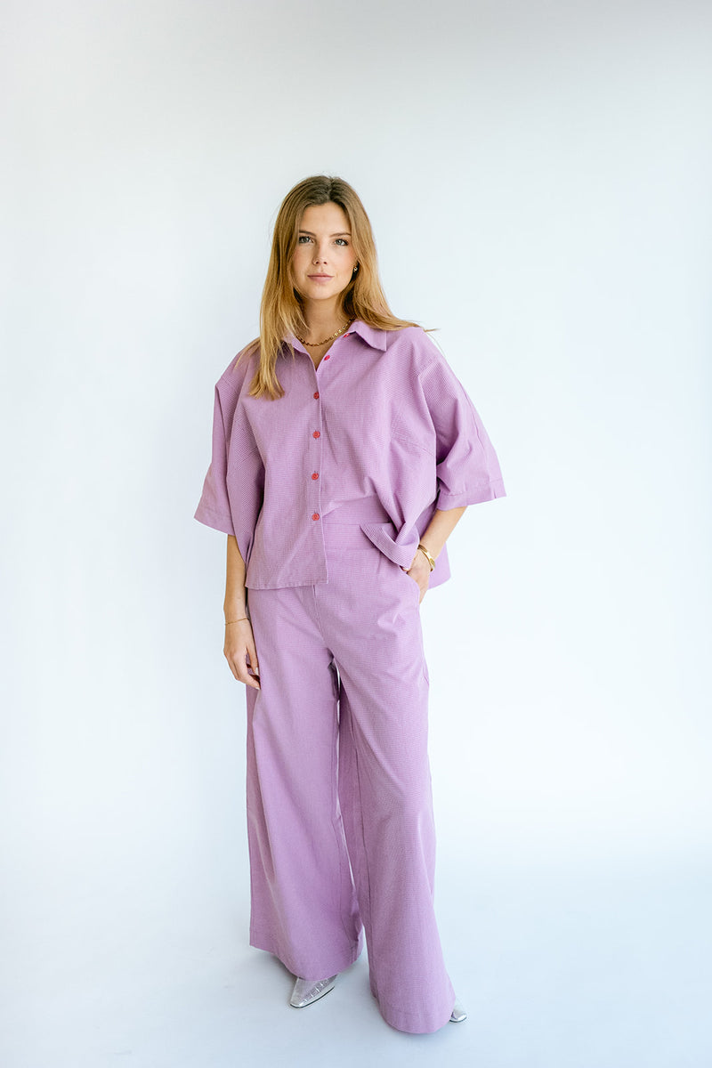 Sam pants Fuchsia checks