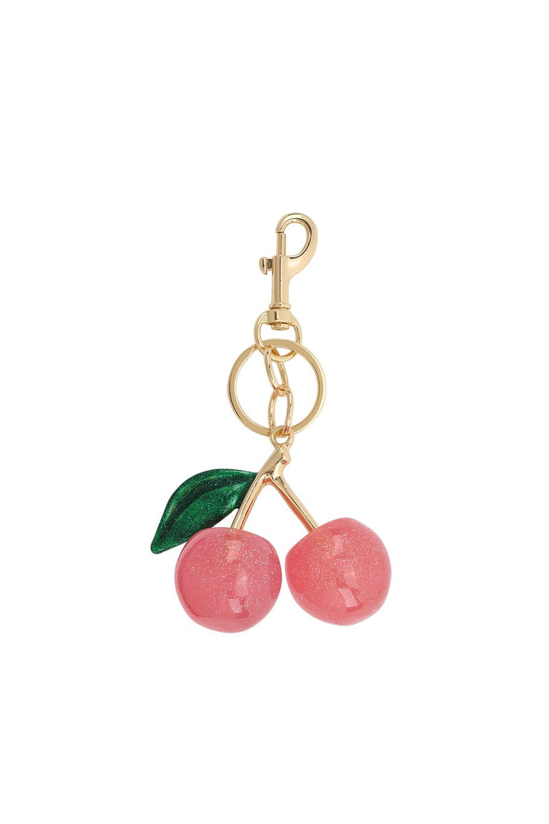Bag charm - cherry pink