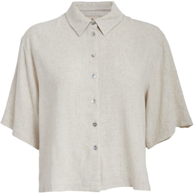 Hannah short sleeve shirt Whitecap grey melange