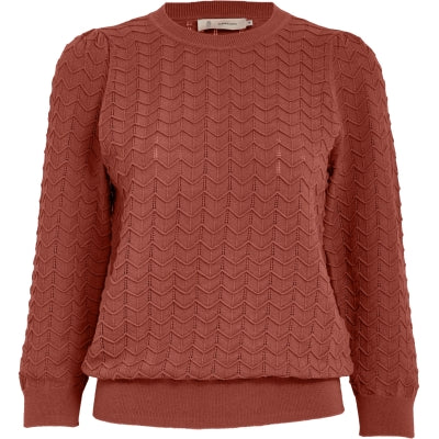 Rosy 3/4 sleeve pullover Dusty Cedar red