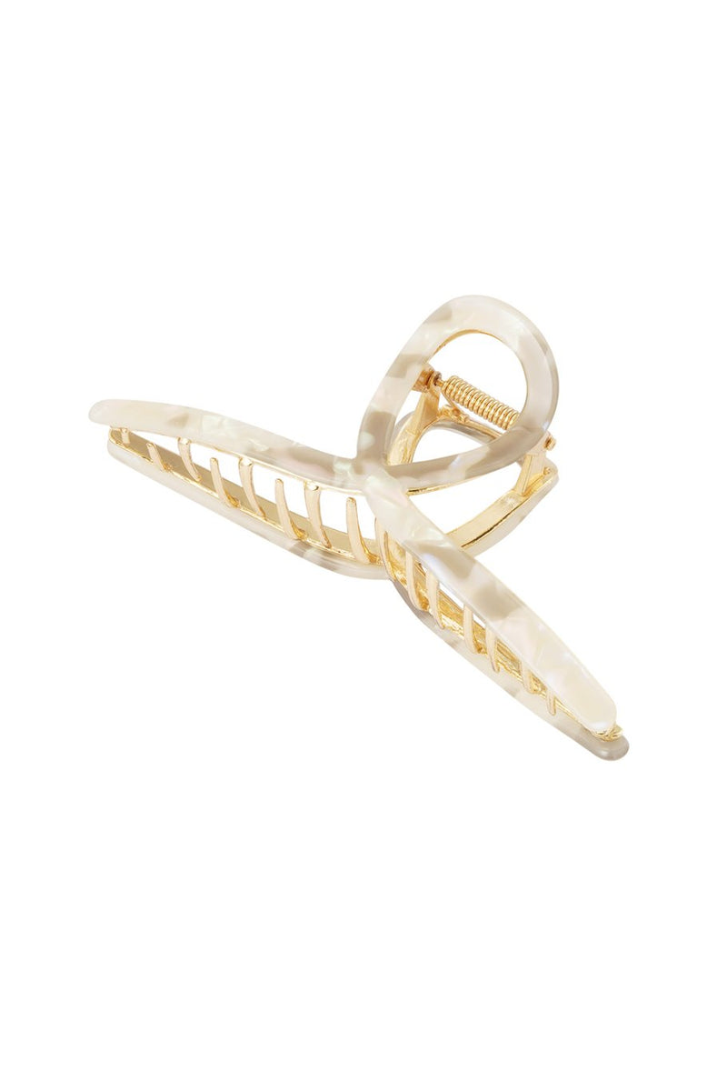 Hair clip curl marble beige L