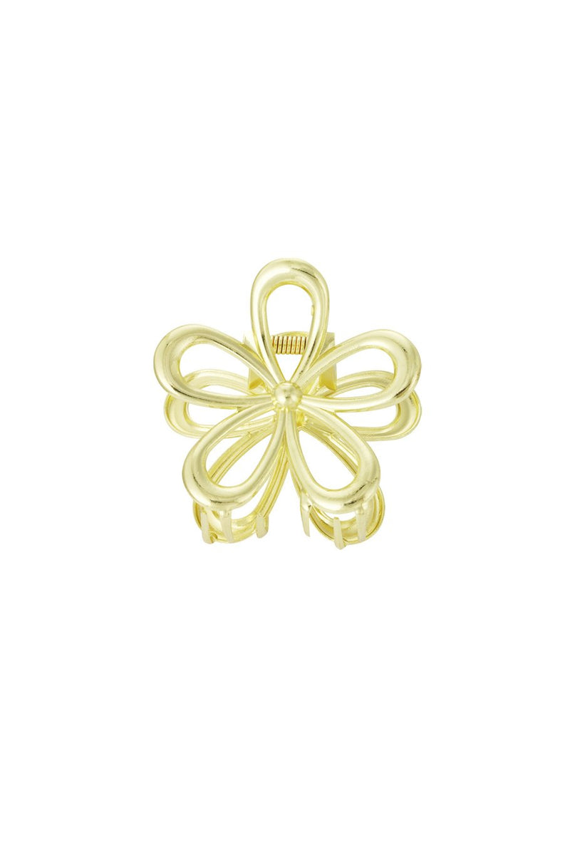 Hair clip flower power L - goud