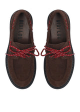 Loafers - furry cow suede - brown