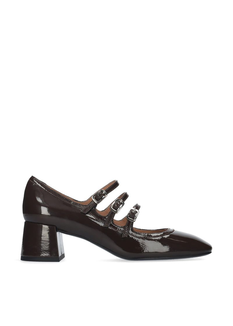 Ballet flats - wrinkled patent brown