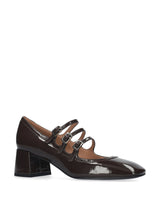 Ballet flats - wrinkled patent brown