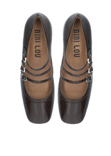 Ballet flats - wrinkled patent brown