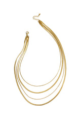 Layered herringbone necklaces Gold -  4 in 1