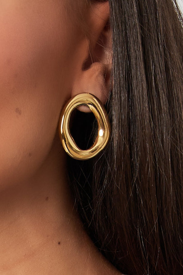 Oorbellen oval oasis - goud