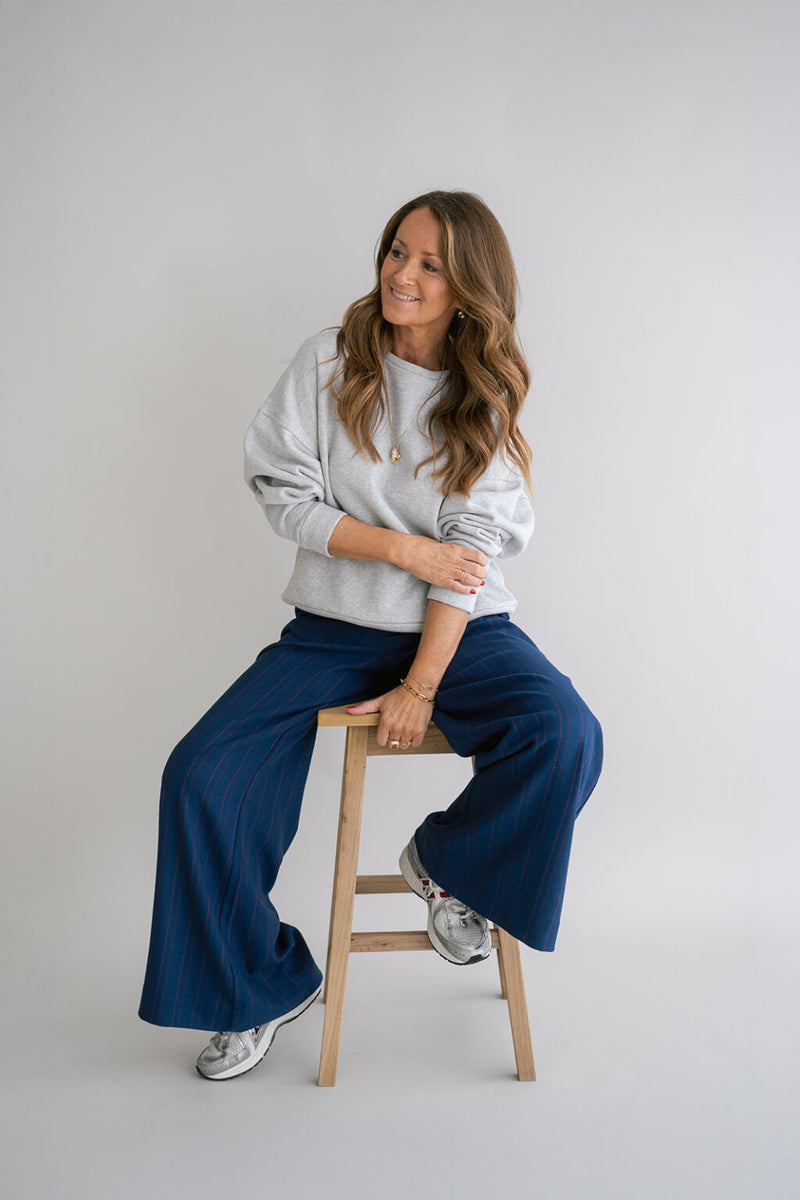 Saul Pants Red Navy Stripes
